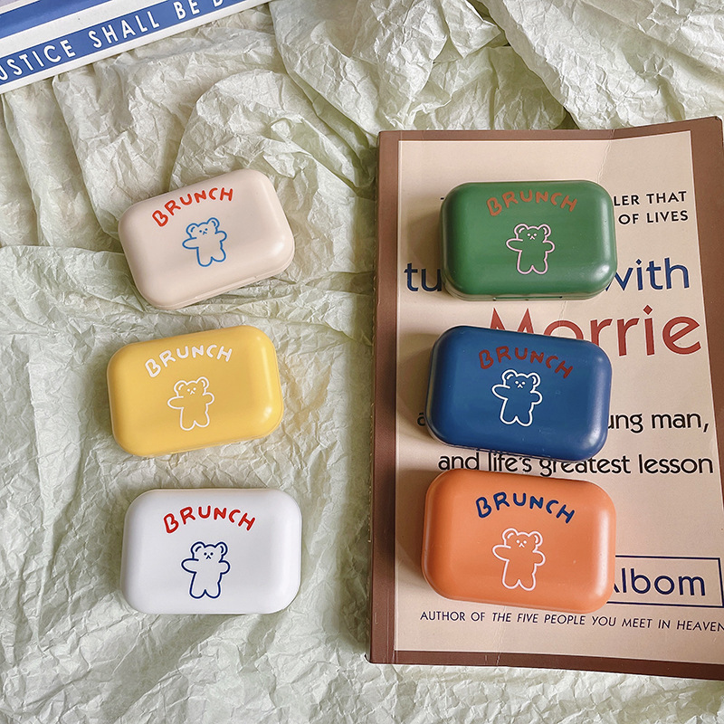 《4461》日系簡約小熊隱形眼鏡盒