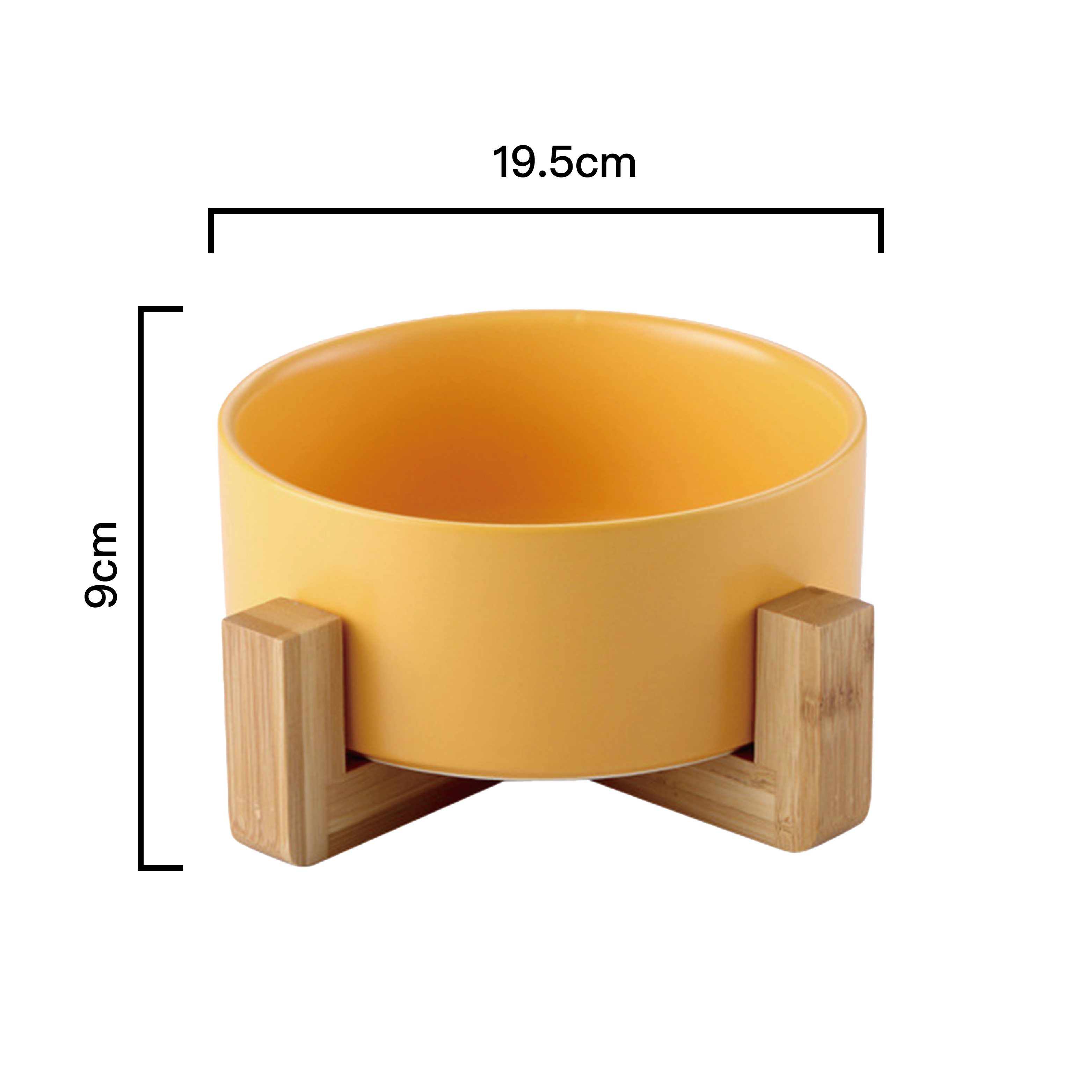 PettoDeli | 15.5cm啞面直身碗 連木架 (黃色)（710005）