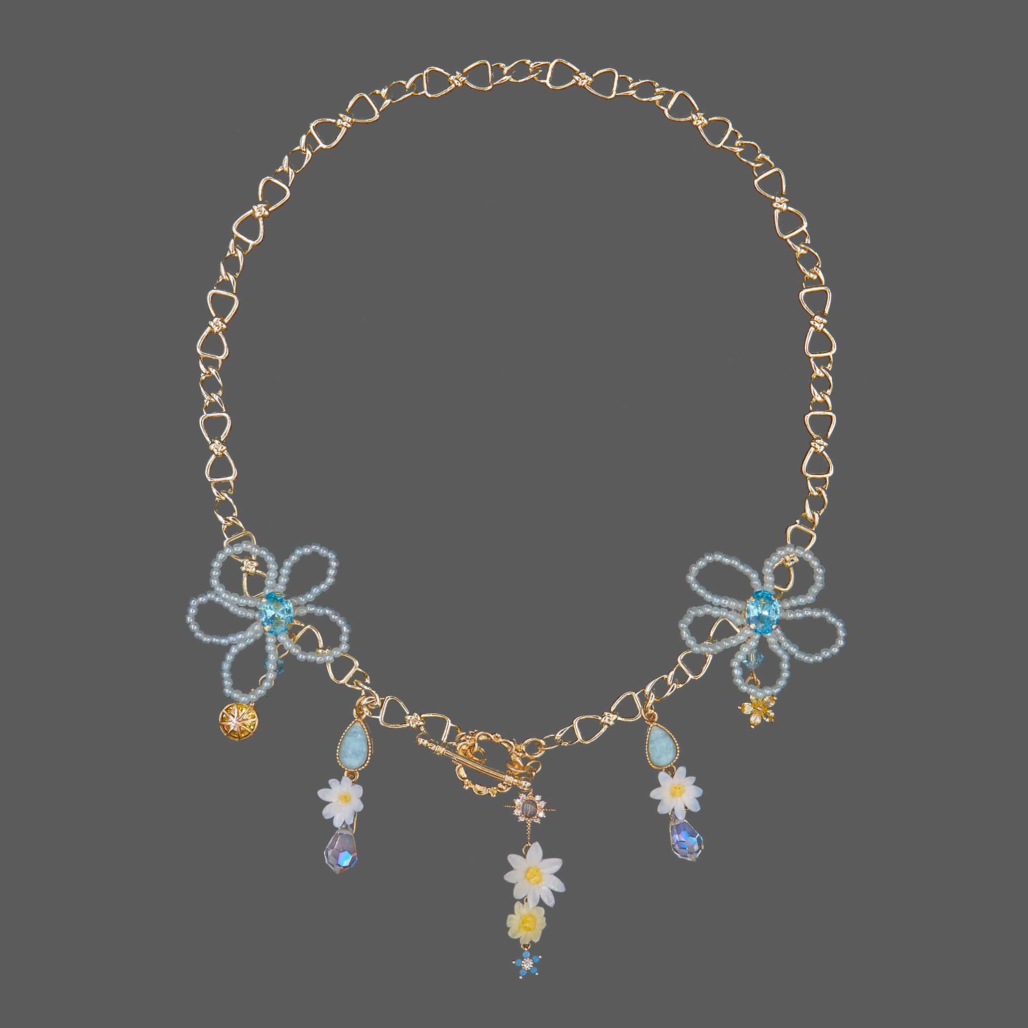 Valle dei Templi Beaded Flower Collar Necklace