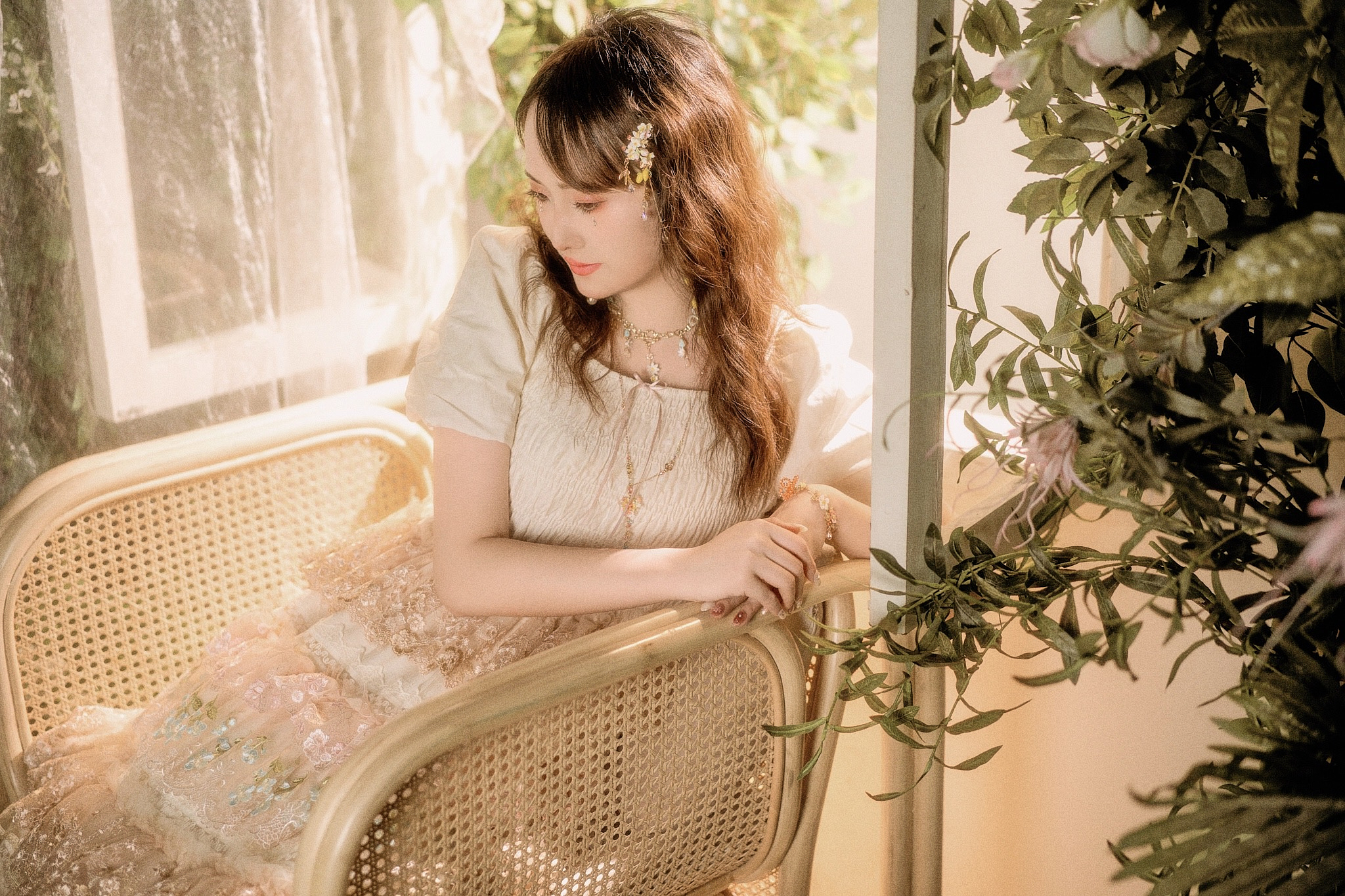 Valle dei Templi Beaded Flower Collar Necklace