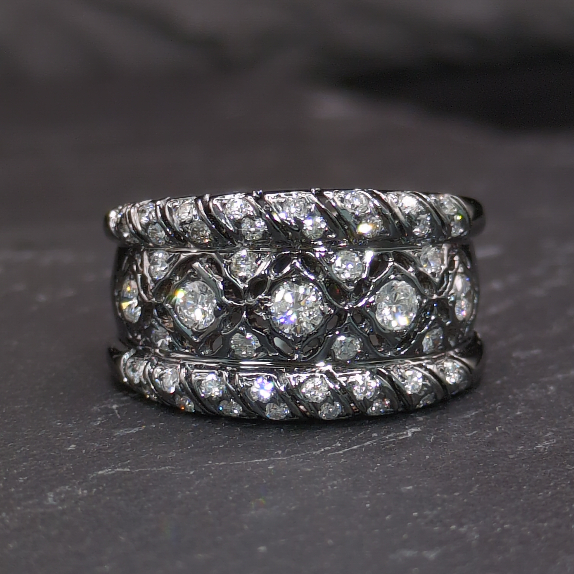 18K Black Gold 0.70ct Diamond Ring