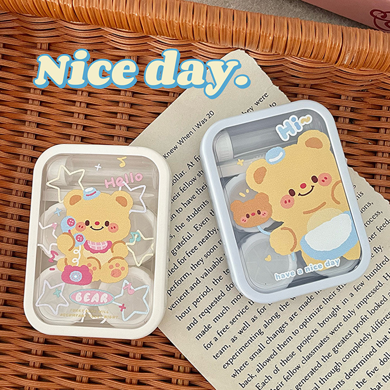 《4464》可愛簡約小熊隱形眼鏡盒