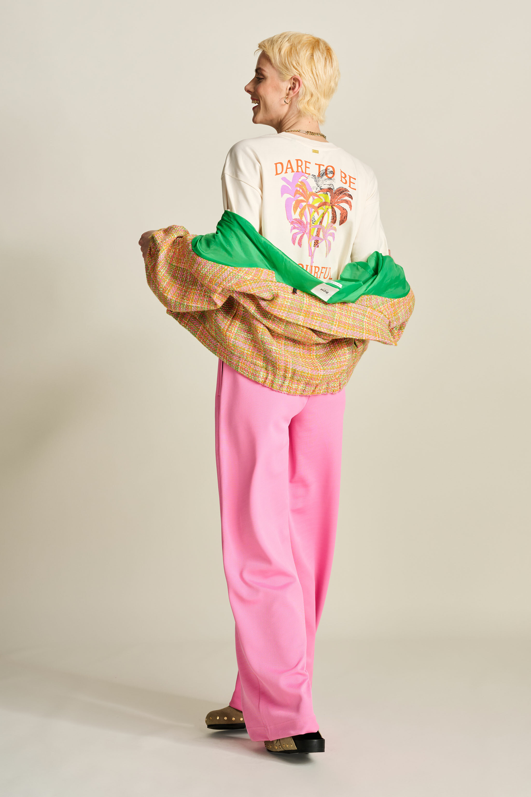 POM 印花圓領短袖T恤