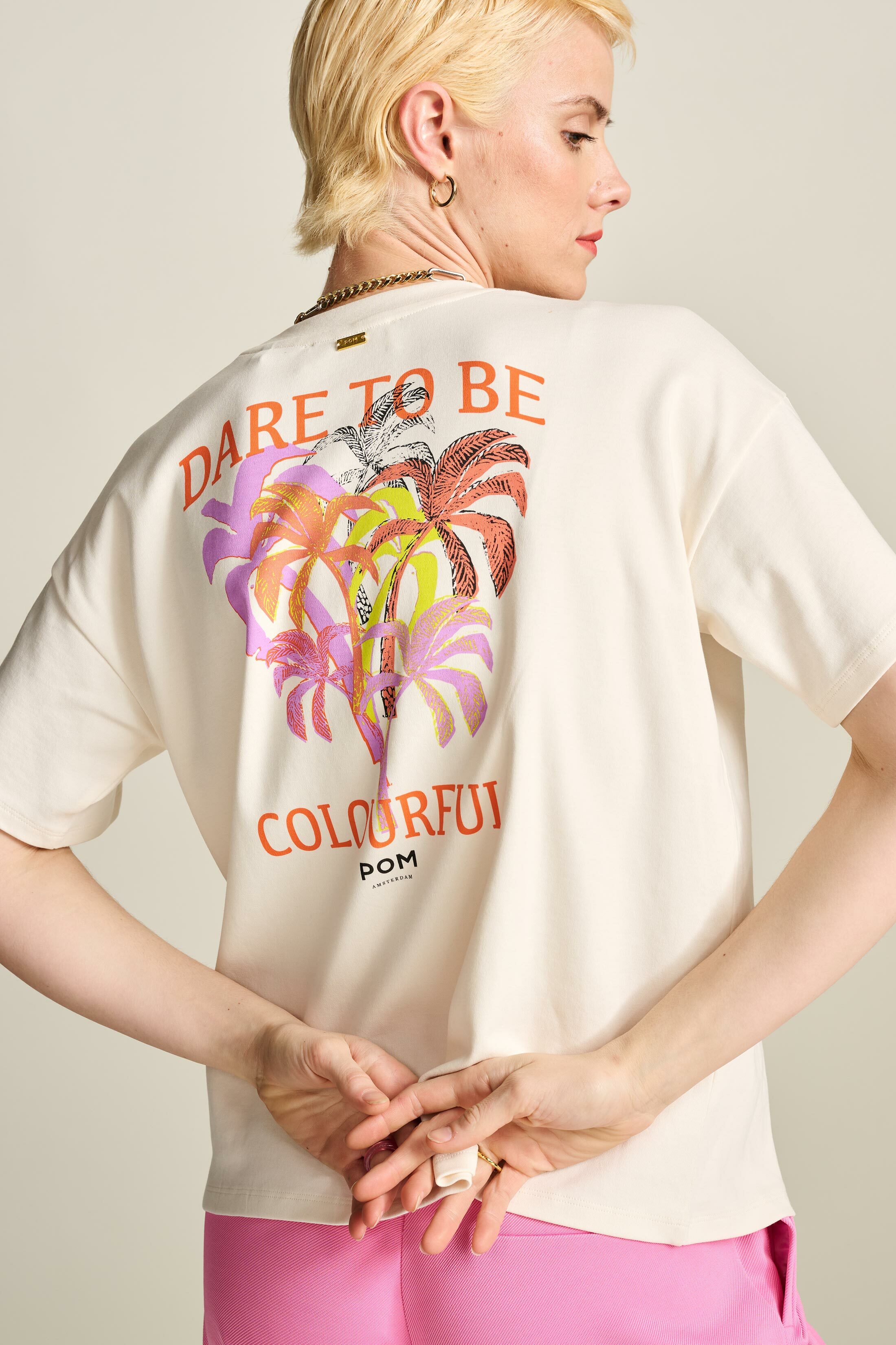 POM 印花圓領短袖T恤