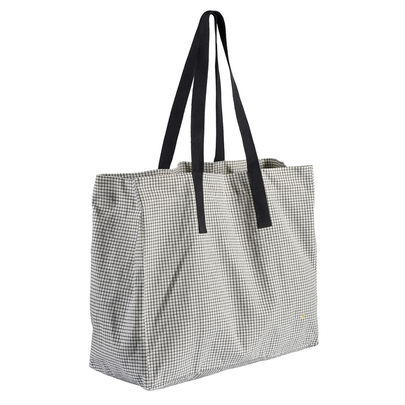 法國La cerise sur le gâteau 有機棉購物袋-小格紋