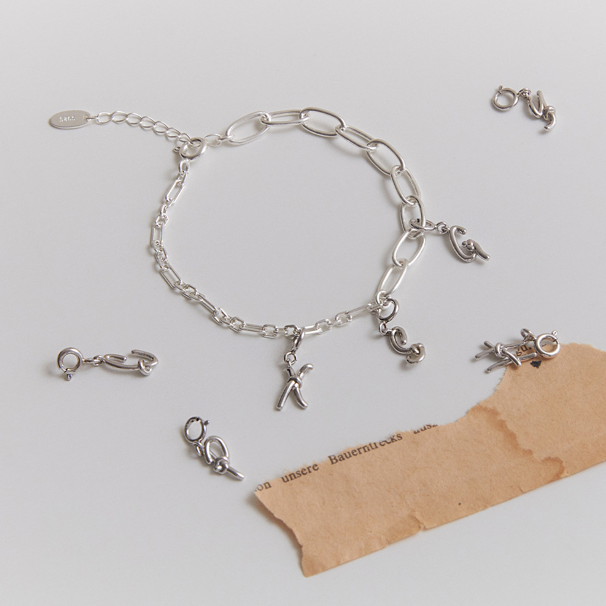 平價飾品,純銀,客製化英文字母手鍊,項鍊