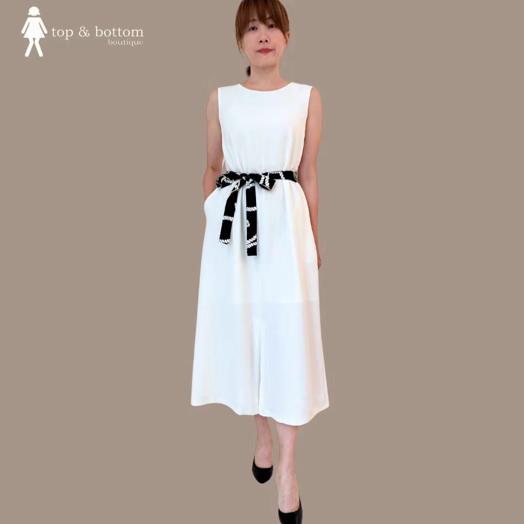 SOLID BELTED SHIFT LONG DRESS