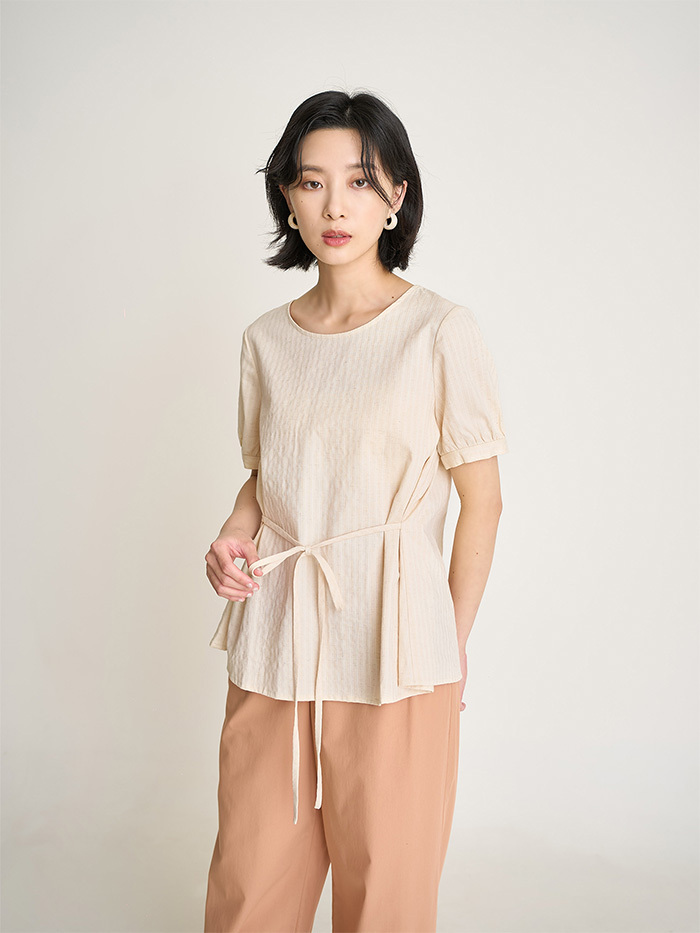 太陽揮手綁帶上衣-暖日