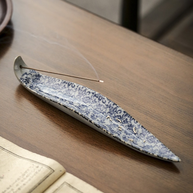 手繪青花線香座