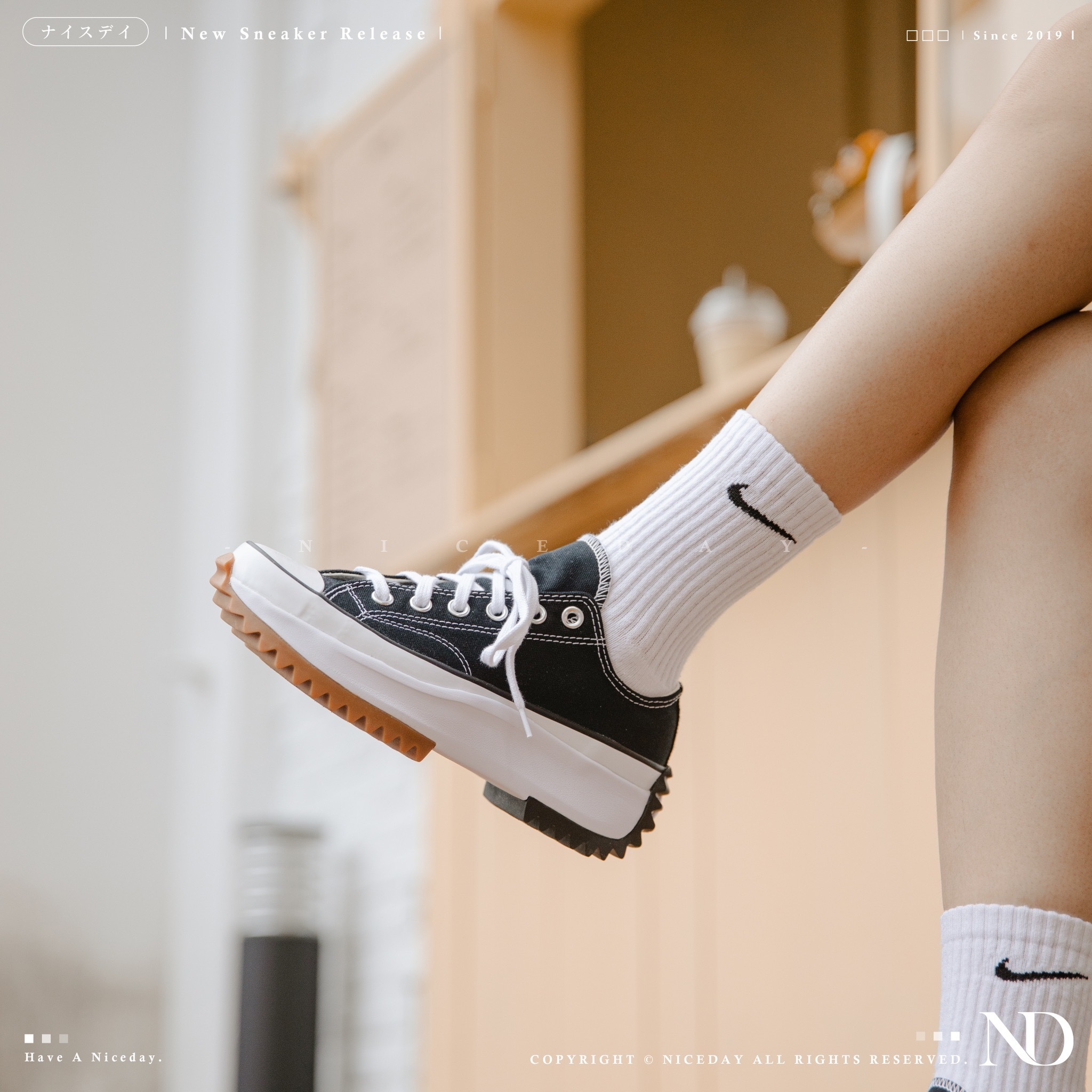 NICEDAY 現貨 Converse Run Star Hike Low 黑 低筒 增高 厚底 JW平民款 168816c