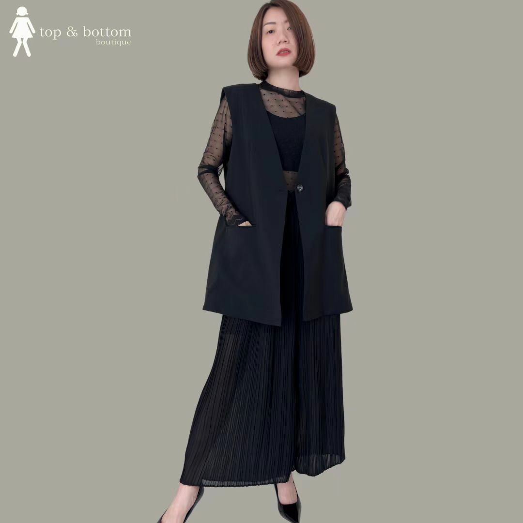 ONE BUTTON LONG VEST