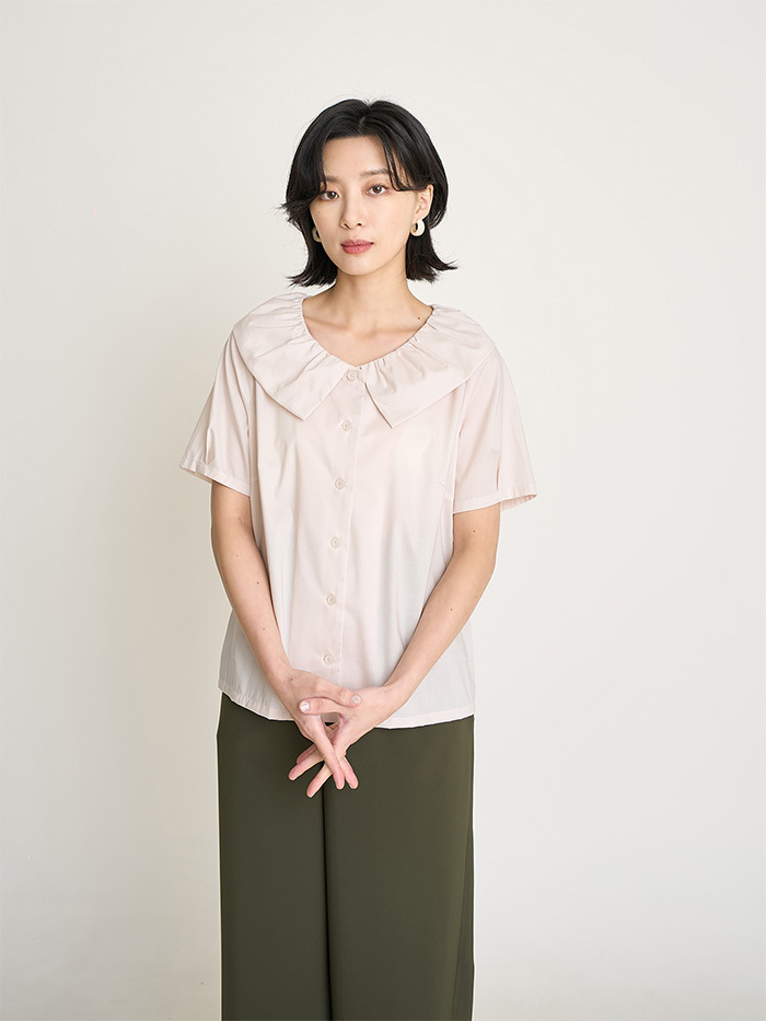 雲朵領開襟襯衫-早霞
