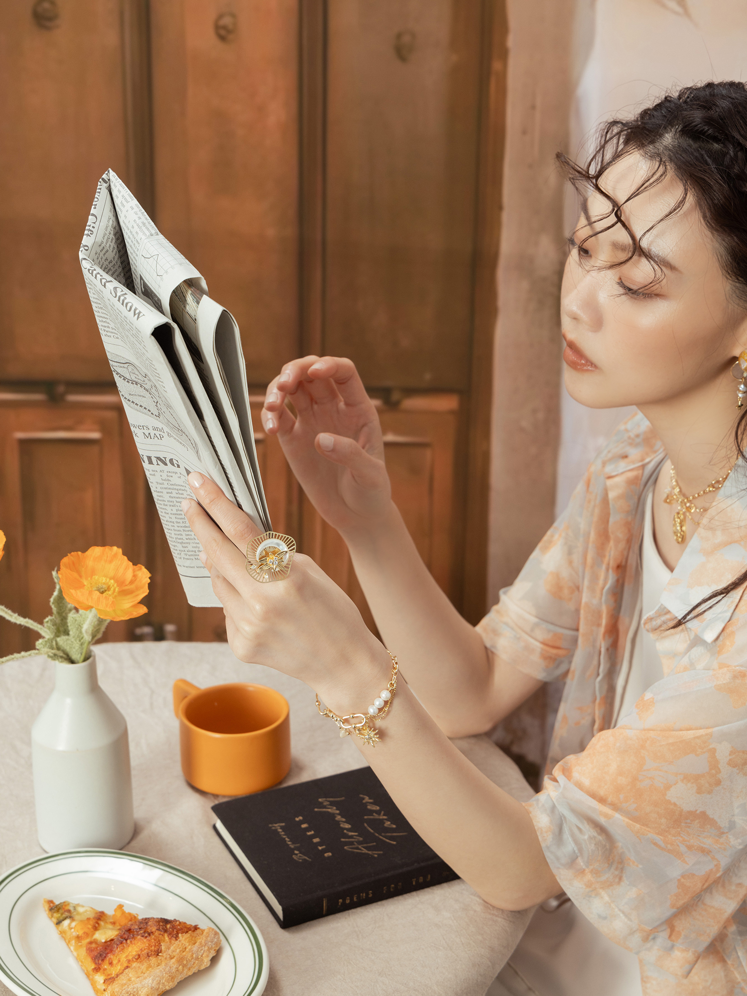 威尼斯之旅。MUCHAT手作14KGP天然貝殼花月戒指