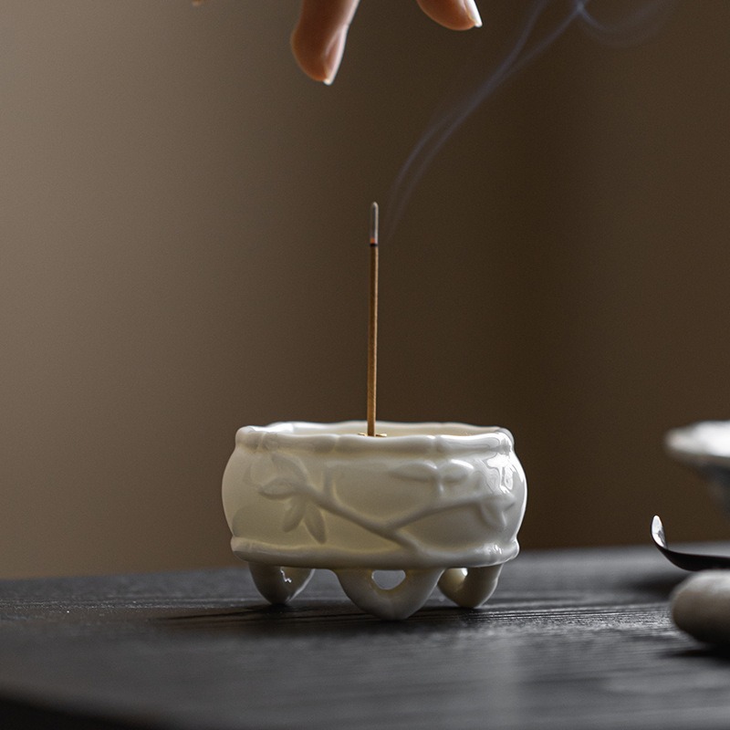 梵悦玉瓷浮雕香爐