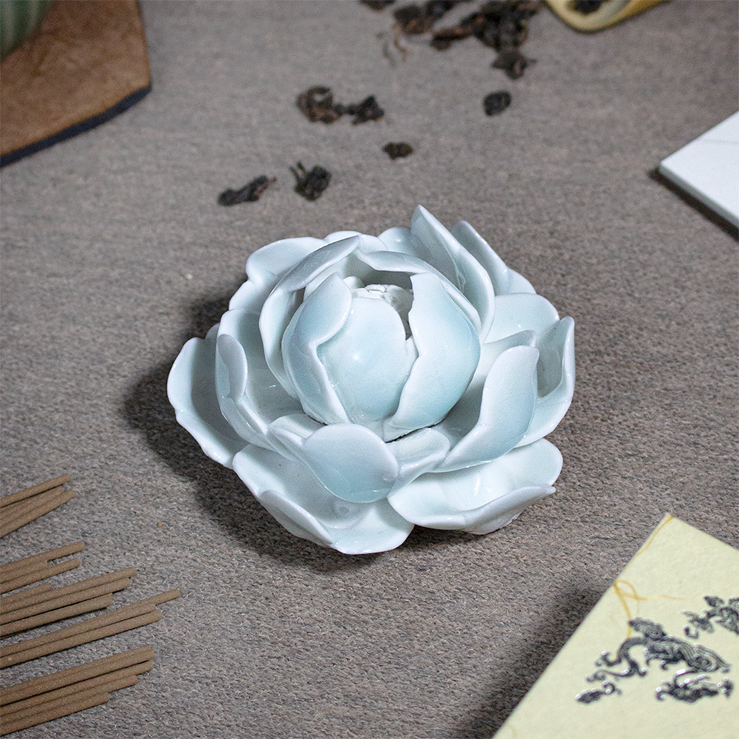 手作牡丹線香座