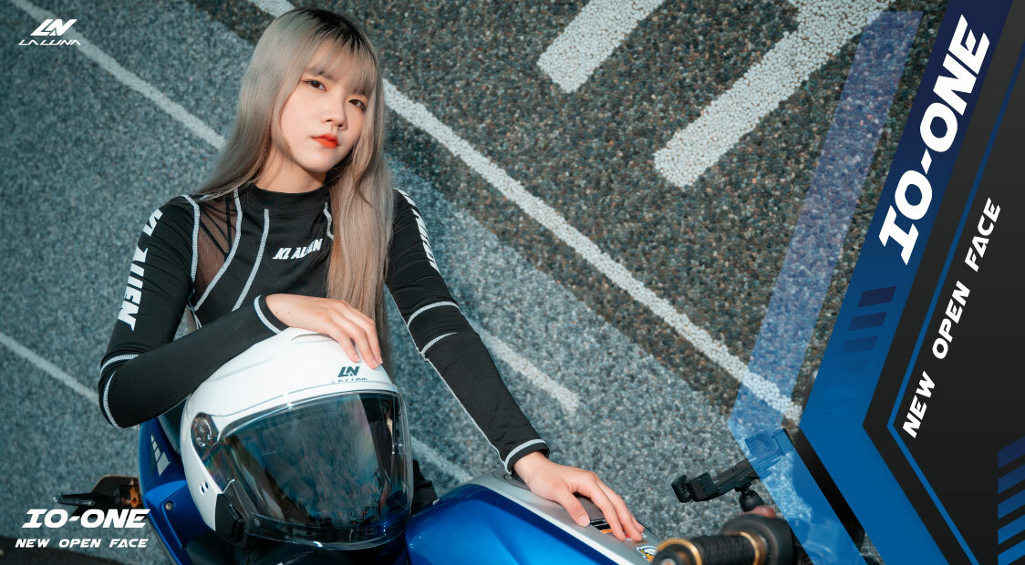 LALUNA IO-ONE 素色 雲河灰 3/4罩 安全帽