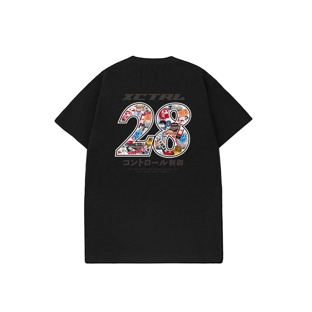 XCTRL 平成28年日式爆炸貼短T-黑