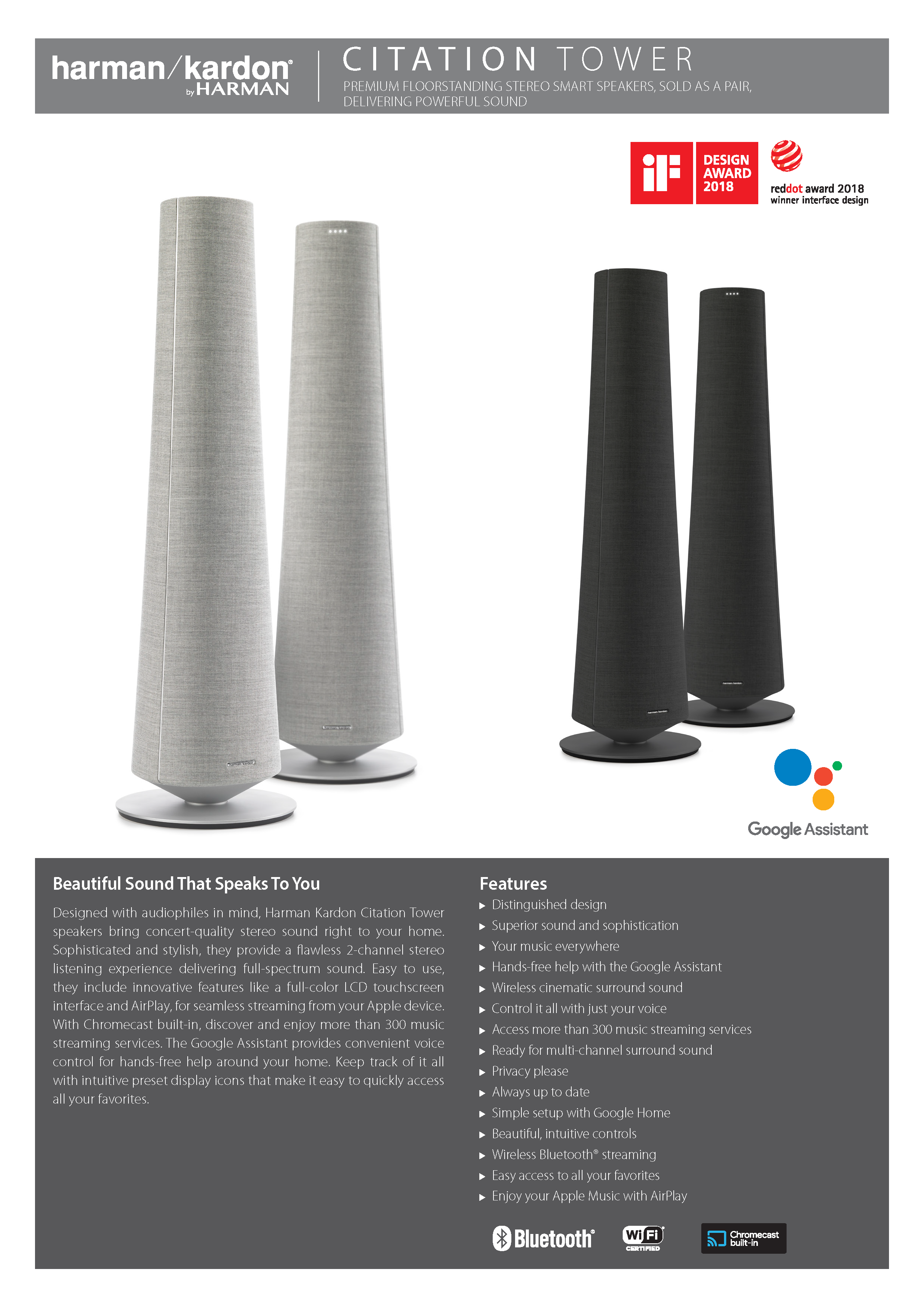 Harman Kardon Citation Tower Specification 1