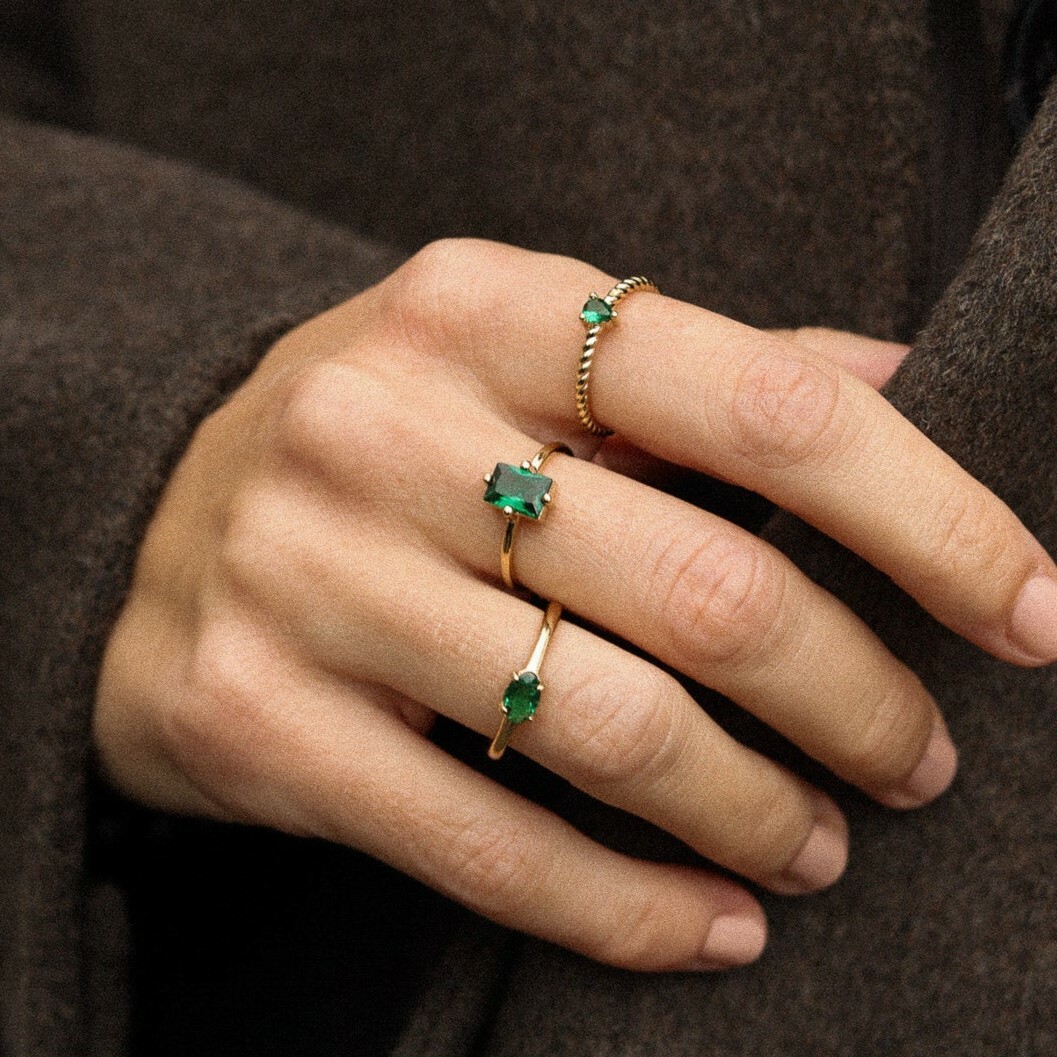 1WK0708-153 WAEKURA Ring Madeleine Vert (A-LX-E)