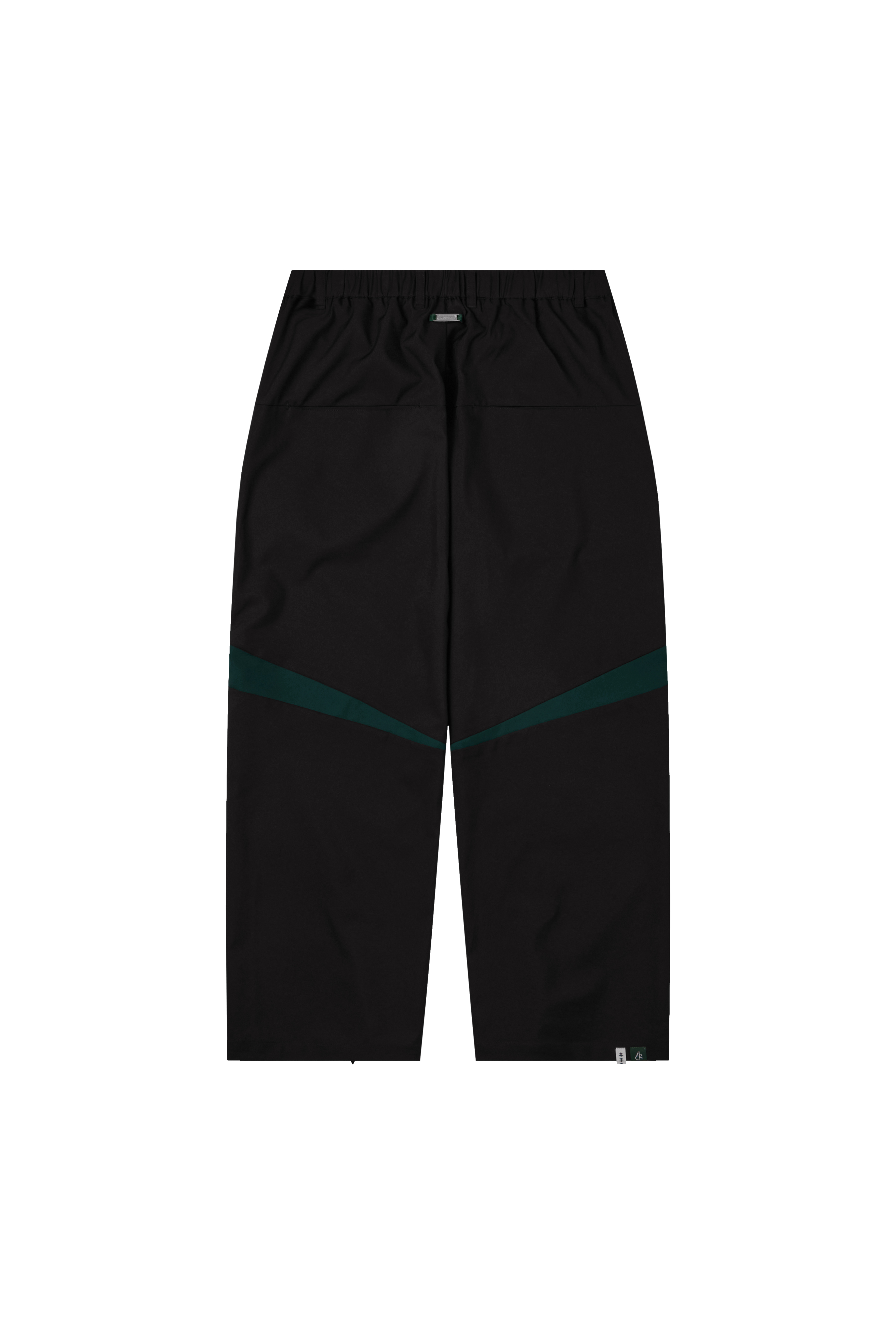 CURVED SPLICING TROUSERS - BLACK