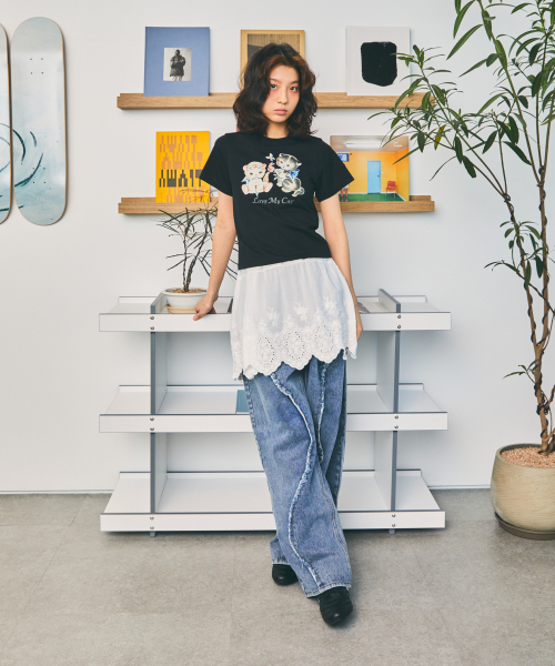 【代購】 LMC 女 LOVE MY CAT 貓貓 圖案 短版 短袖 短T 0LM24STS805