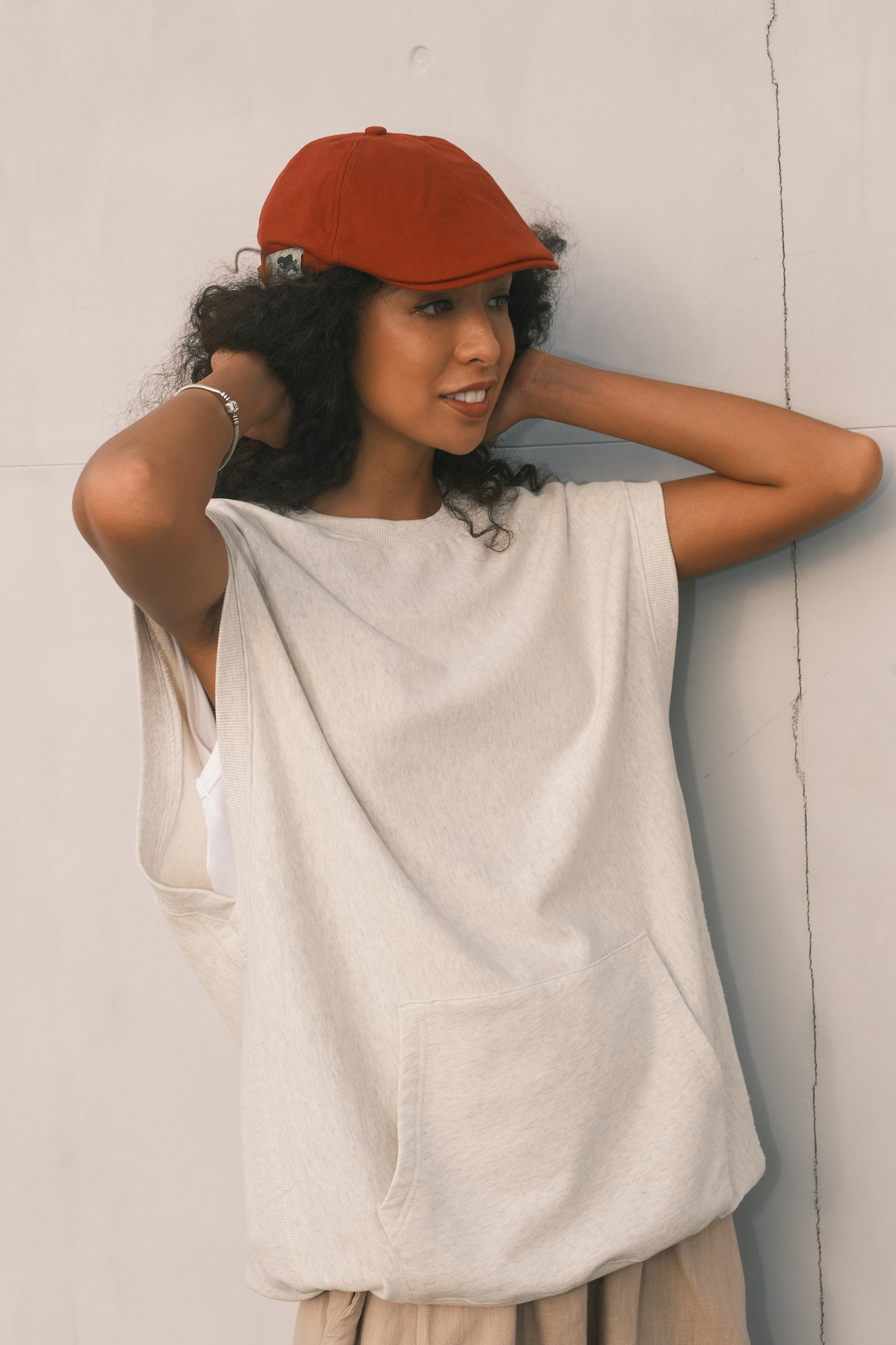 \CHINGKOO/ 人物刺繡oversize自訂背心