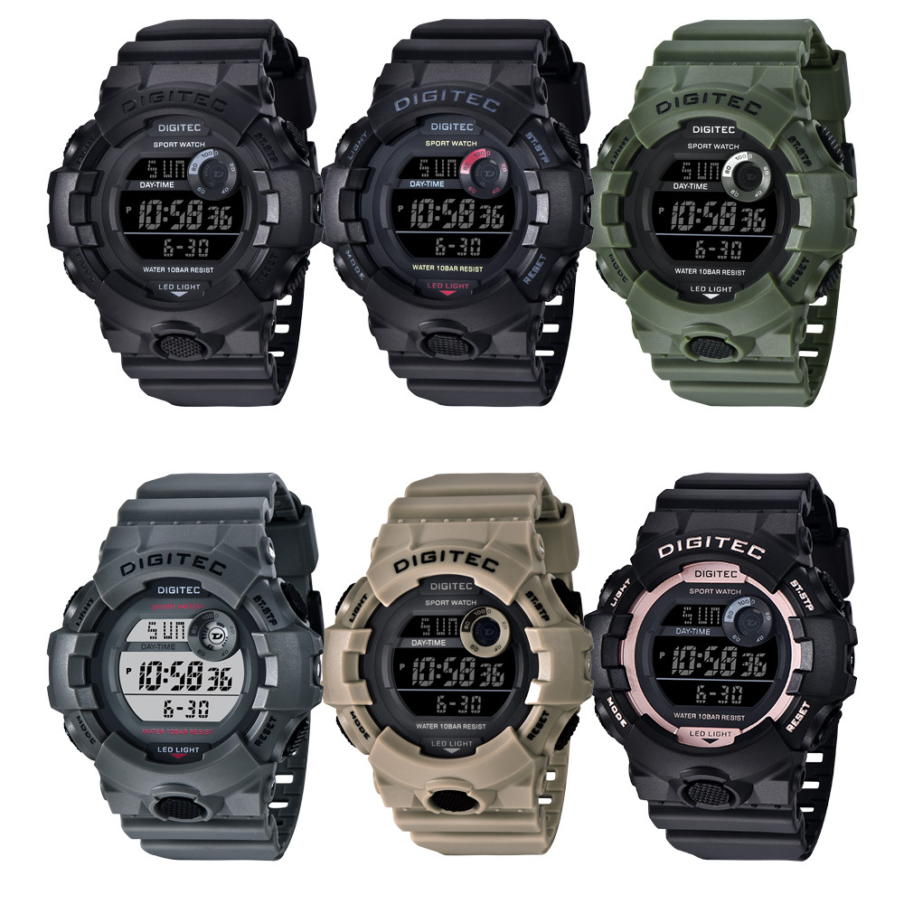 【DIGITEC 數碼科技】 DG-5112 時尚 運動風 大鏡面 個性 電子錶