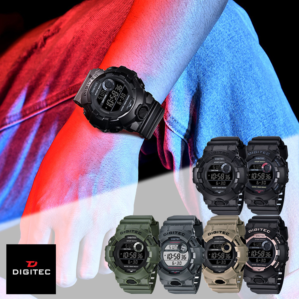 【DIGITEC 數碼科技】 DG-5112 時尚 運動風 大鏡面 個性 電子錶