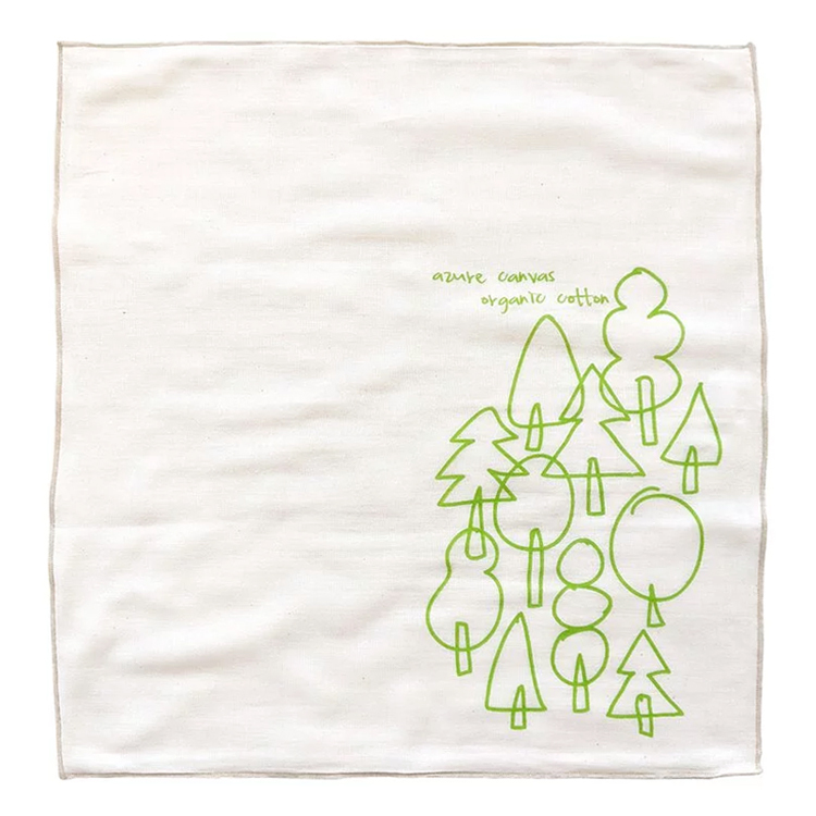 手帕有機棉森林樹圖案 34 厘米 x 35 厘米