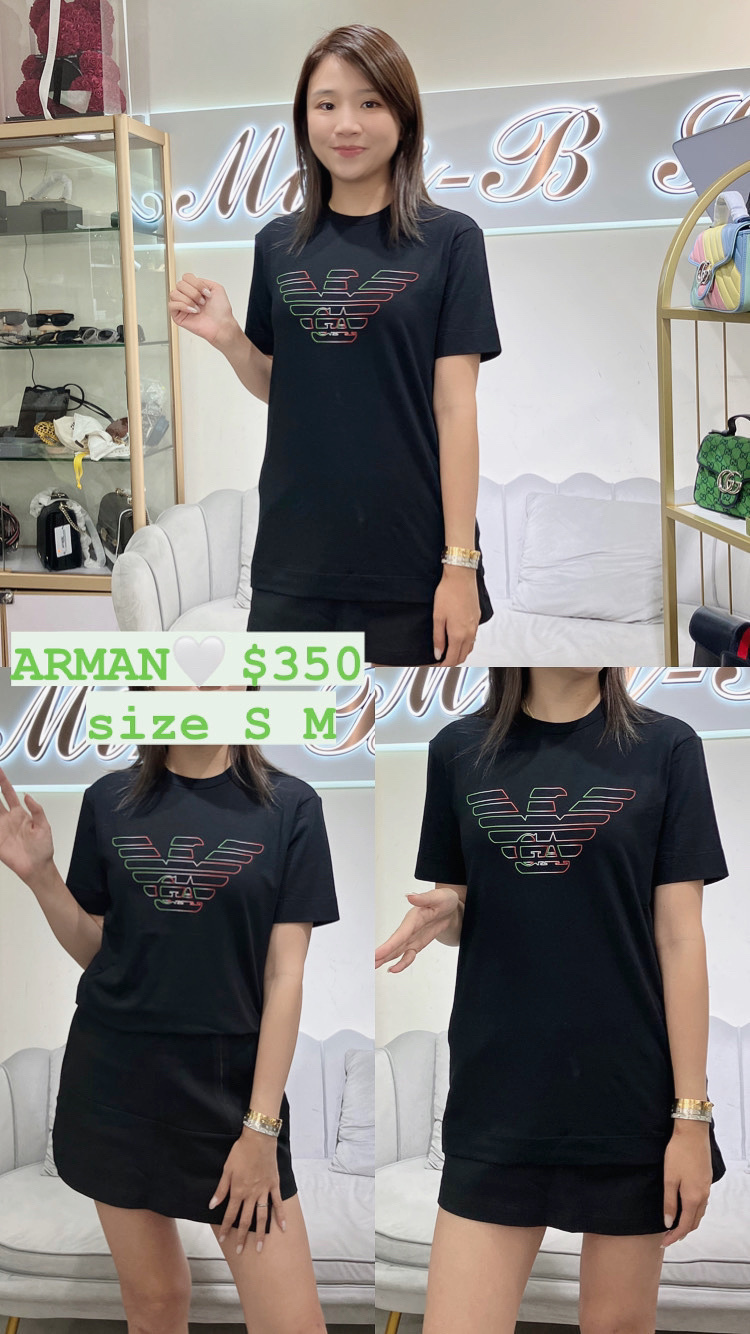 ARMANI 黑色上衣-M