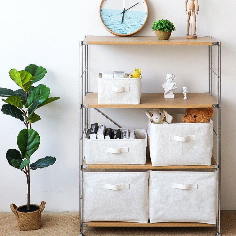 《4467》無印風棉麻多功能收納籃