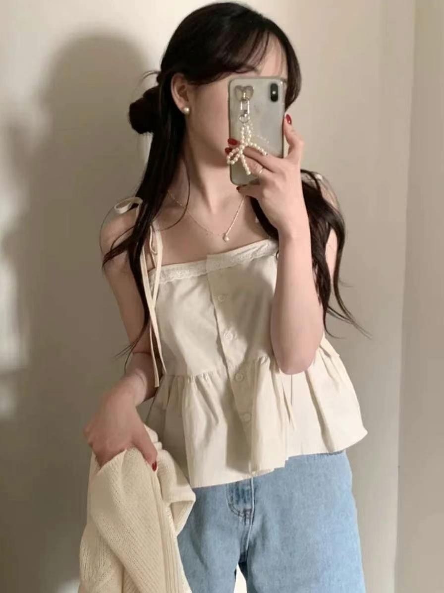 KR SMALL GIRL LACE RIBBON TOP (3 COLORS)