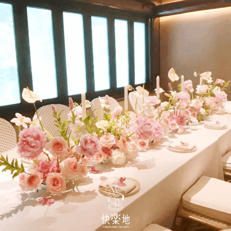 客製▪長桌桌花 I 餐桌花