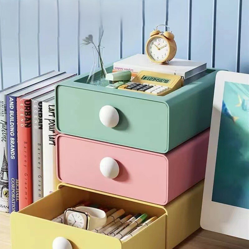 《4471》馬卡龍圓球抽屜式桌面收納盒