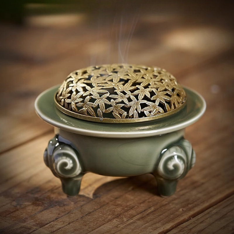 三羊開泰青瓷薰香爐