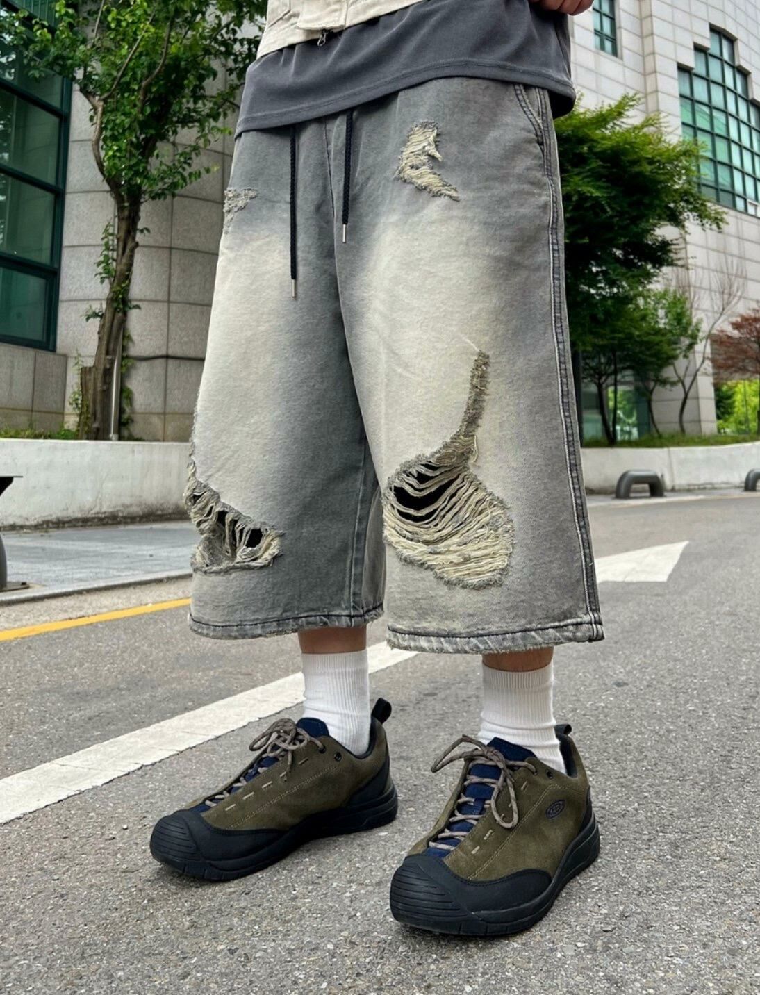 洗水破洞牛仔短褲 P2865