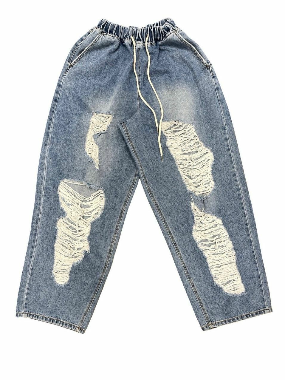 洗水破洞鬆身牛仔褲 P2863