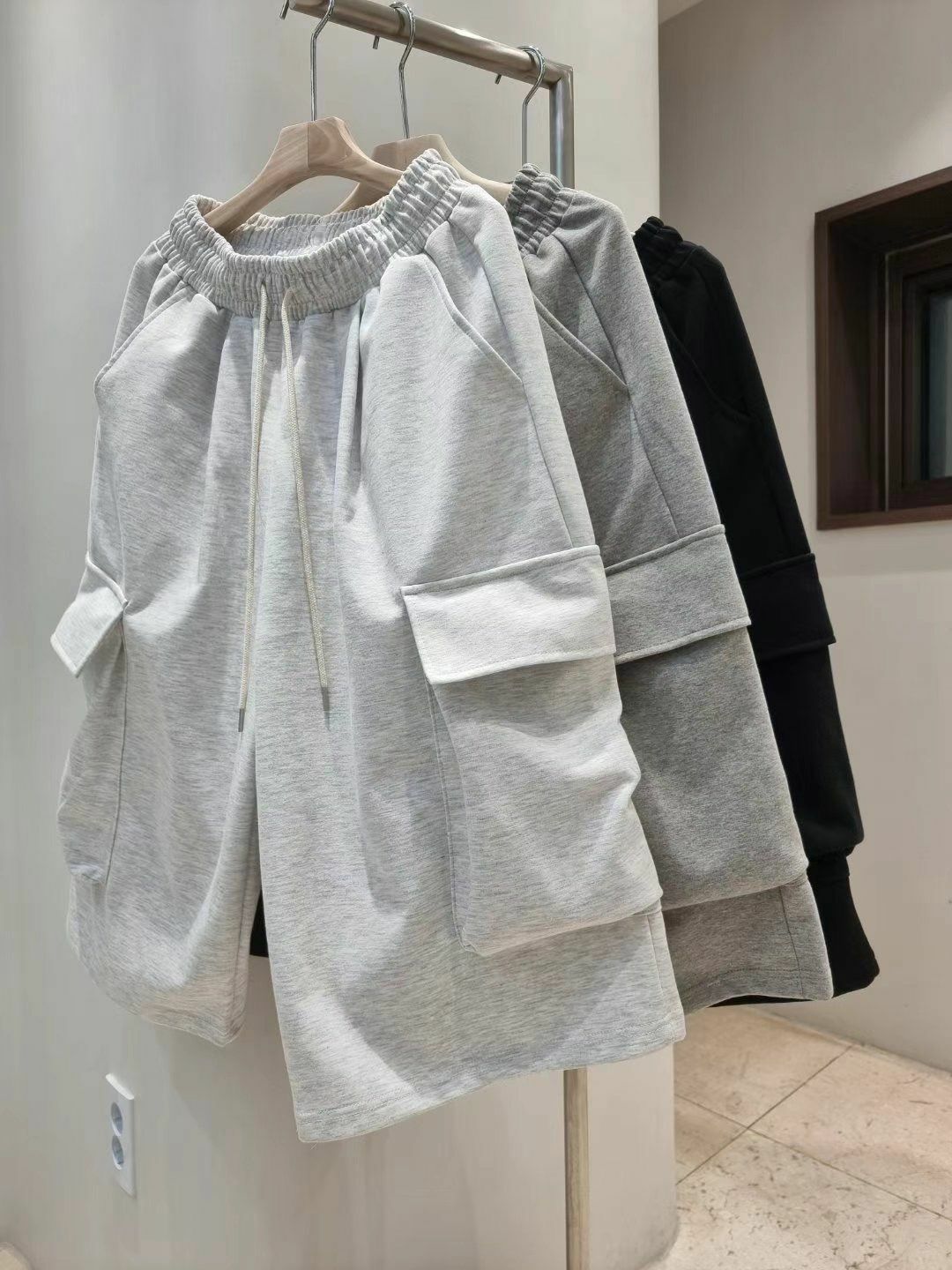 淨色棉質工裝短褲 P2867