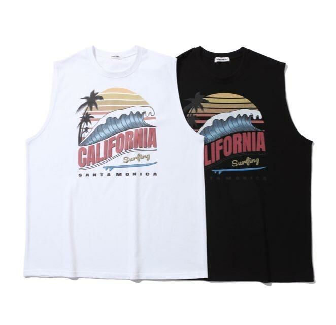 英文字圖案背心 V1049