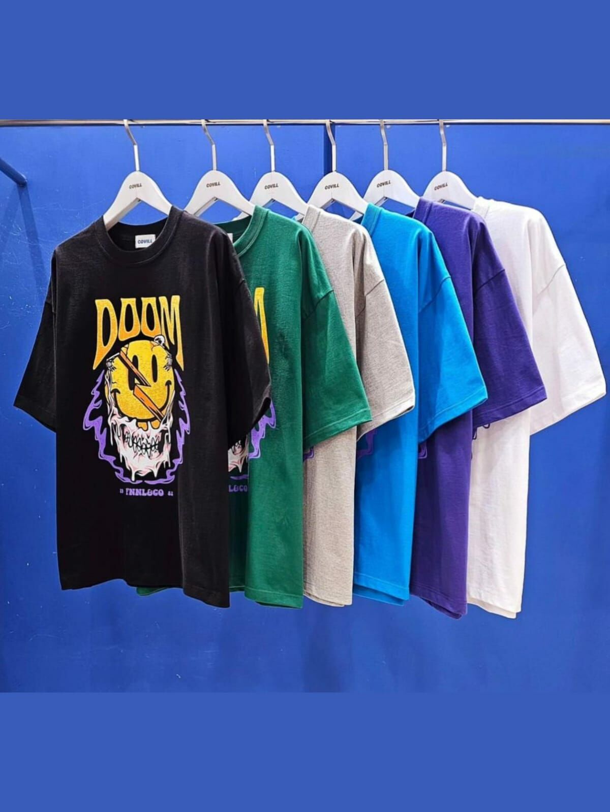 OverSize笑哈哈圖案英文字短袖Tee COVILL-111T