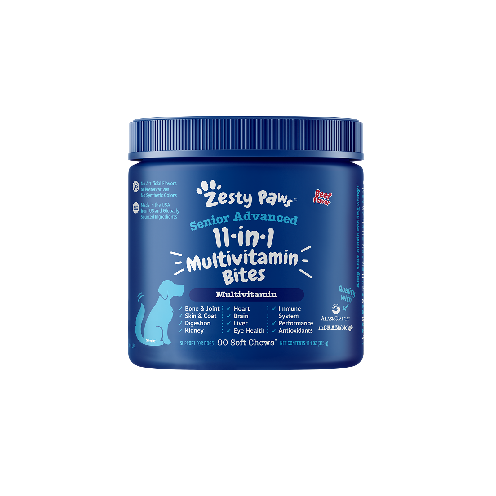 Zesty Paws 11合1多種維他命咀嚼軟粒(高齡犬用)