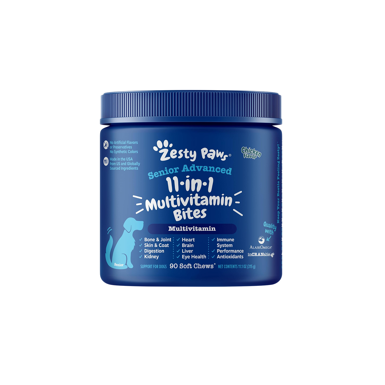 Zesty Paws 11合1多種維他命咀嚼軟粒(高齡犬用)