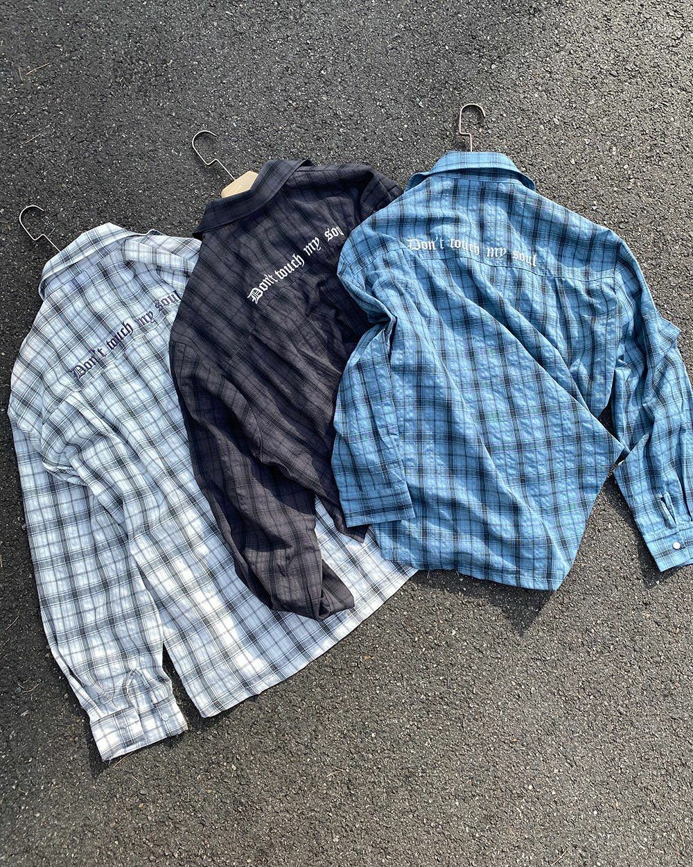 格仔長袖恤衫 VOLT-059S