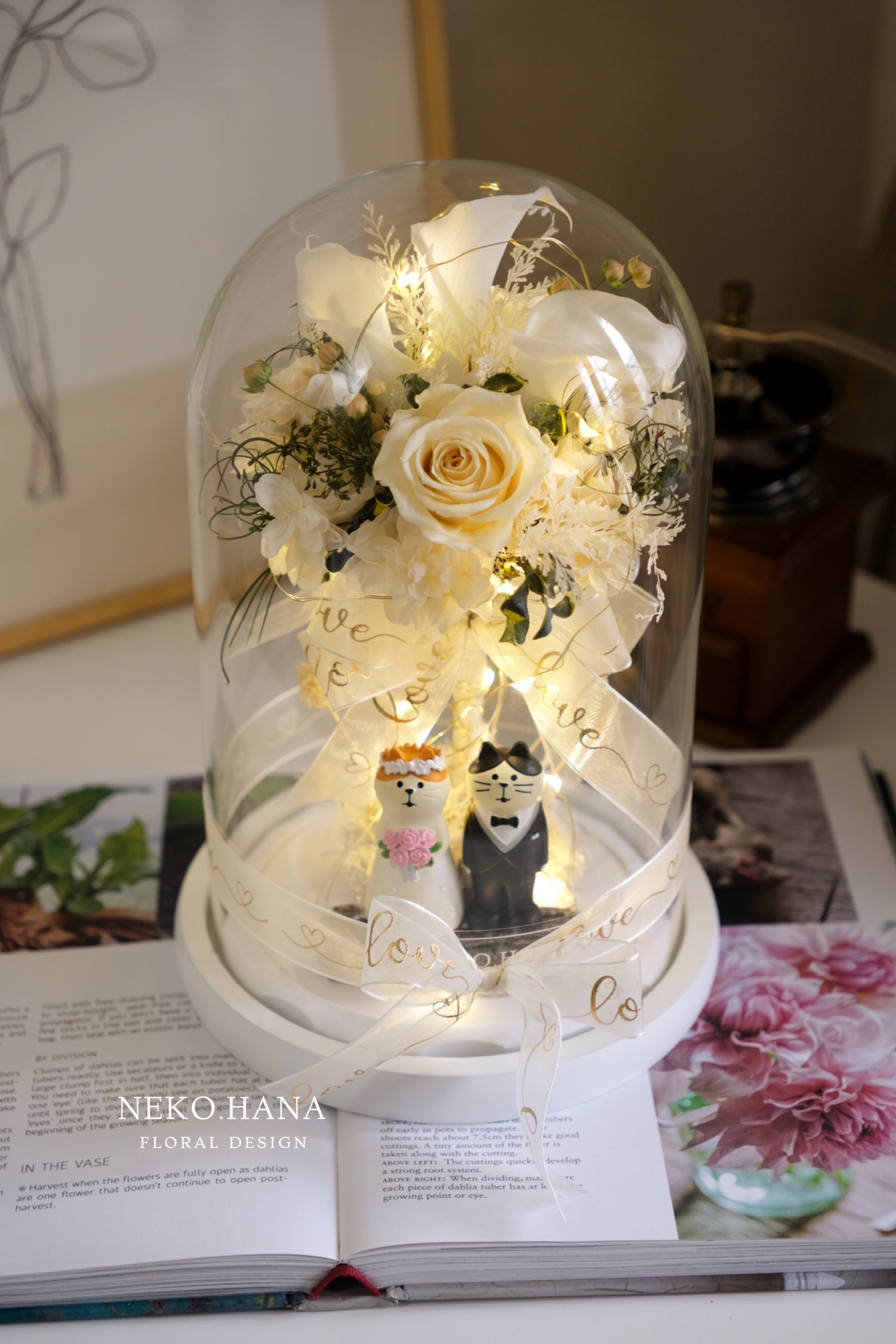 永生海芋大花盅（貓咪禮服版）