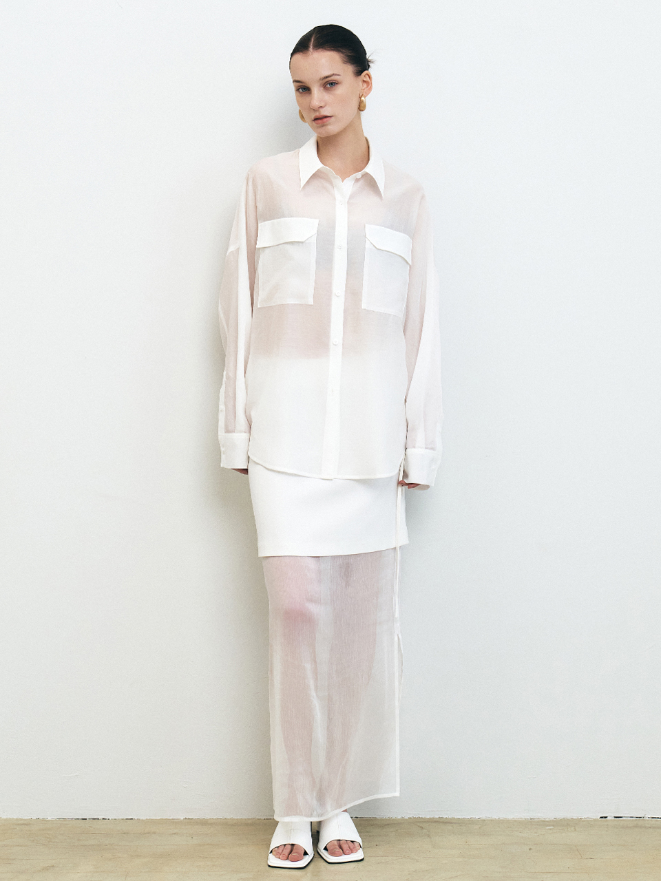 夏日透膚薄襯衫