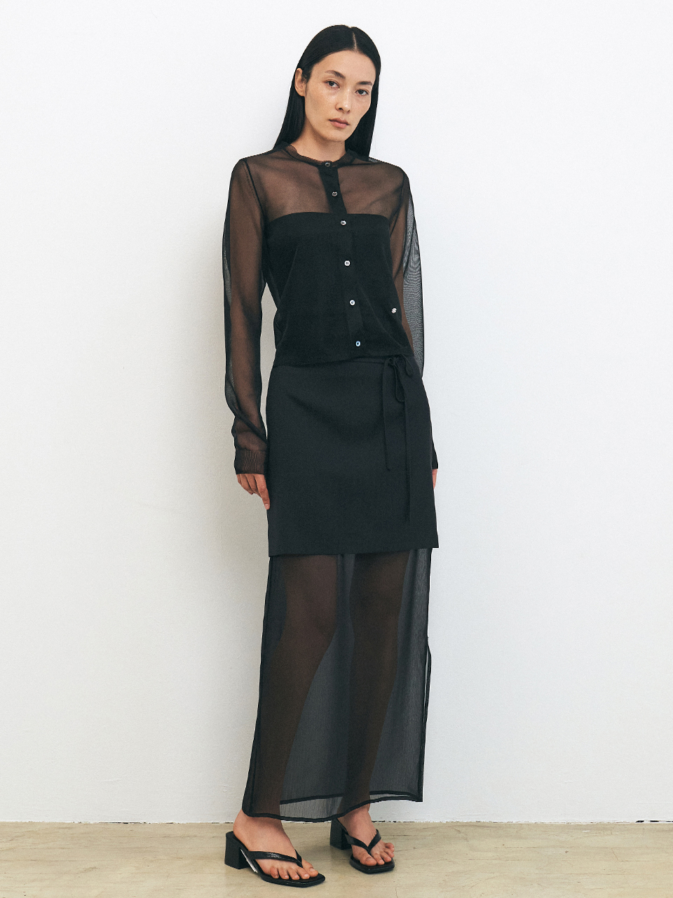 透膚針織開襟衫