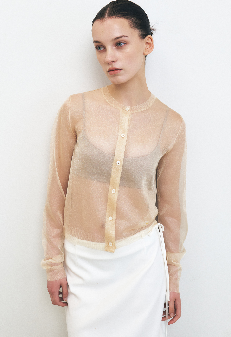 透膚針織開襟衫