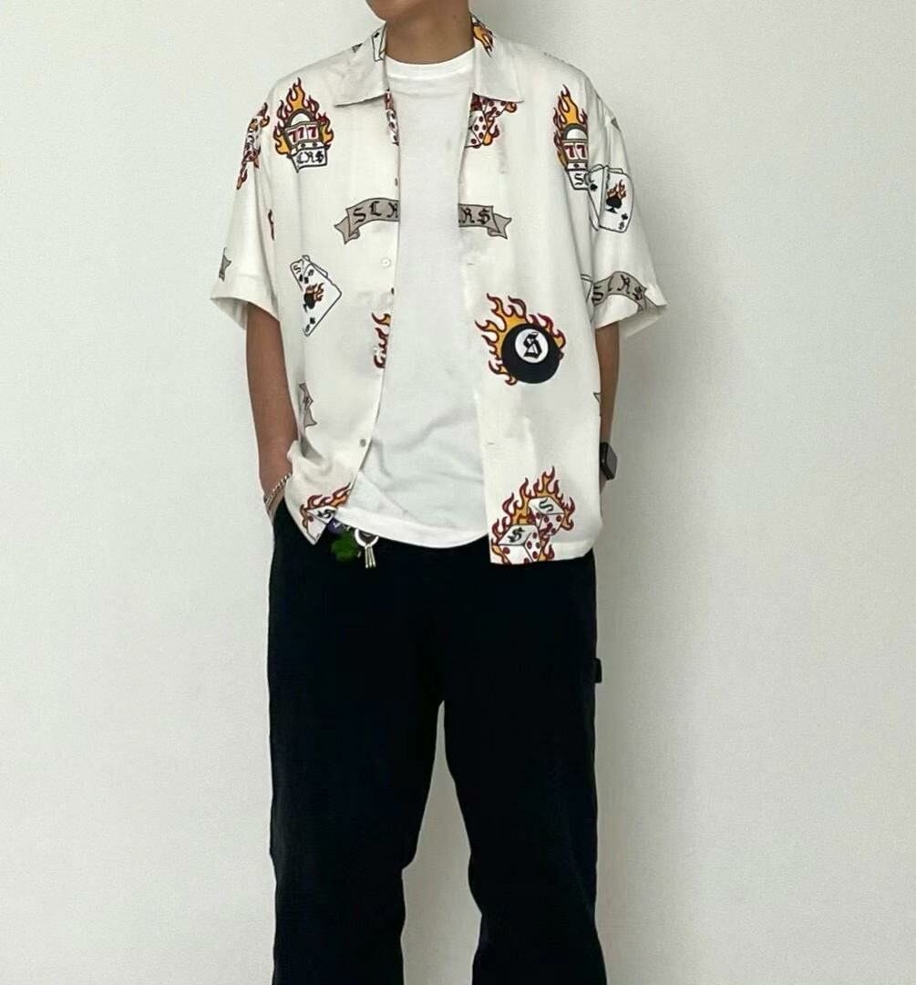 英文字圖案短袖恤衫 SLOWER-003S