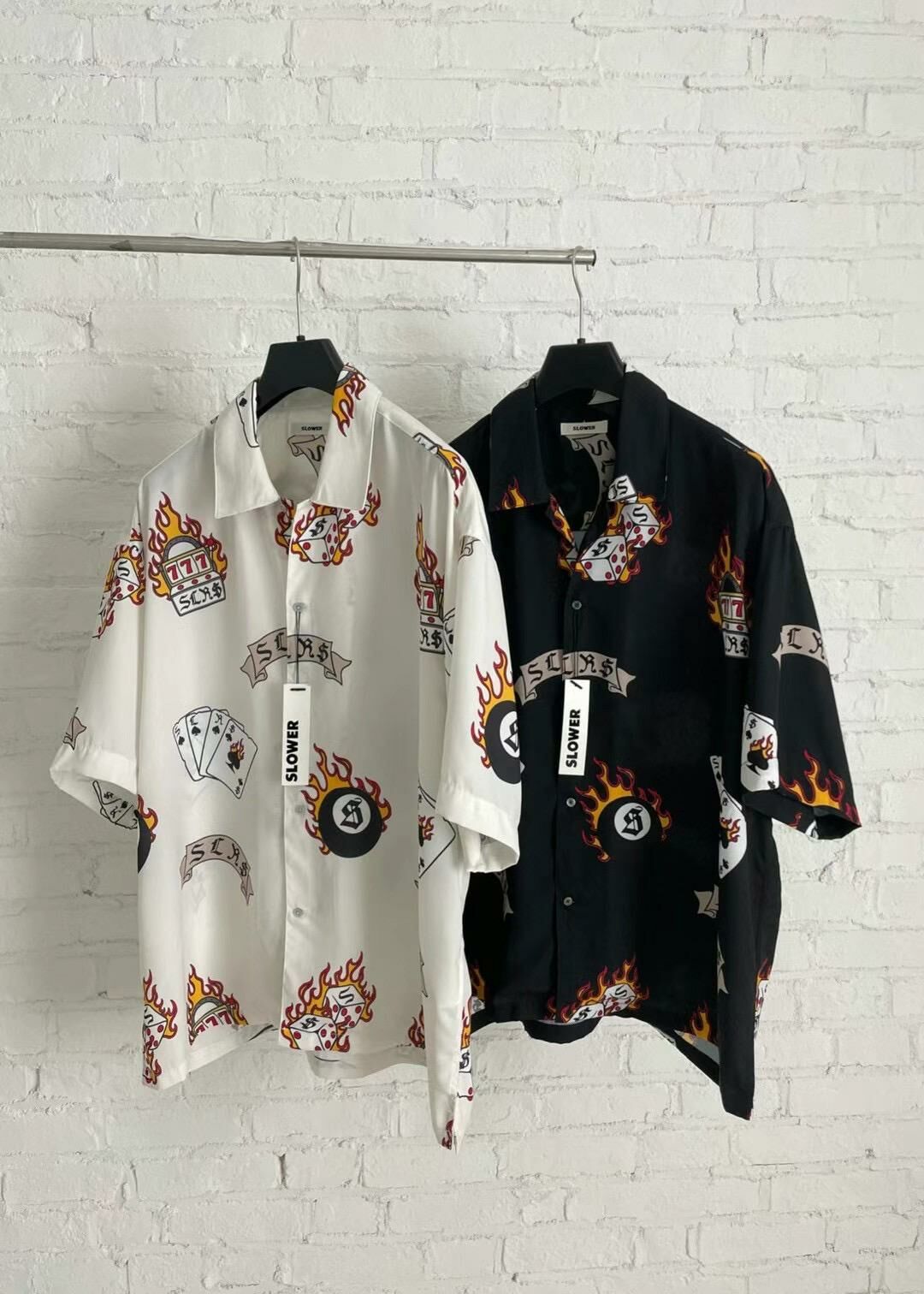 英文字圖案短袖恤衫 SLOWER-003S