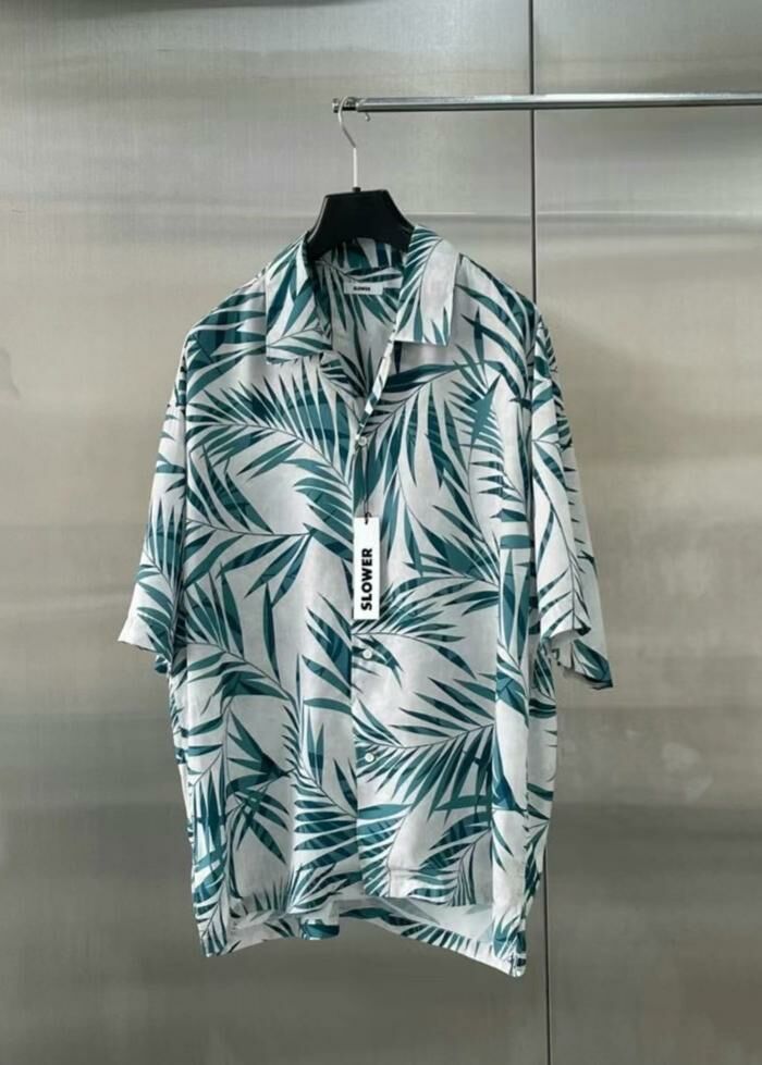 樹紋圖案短袖恤衫 SLOWER-004S